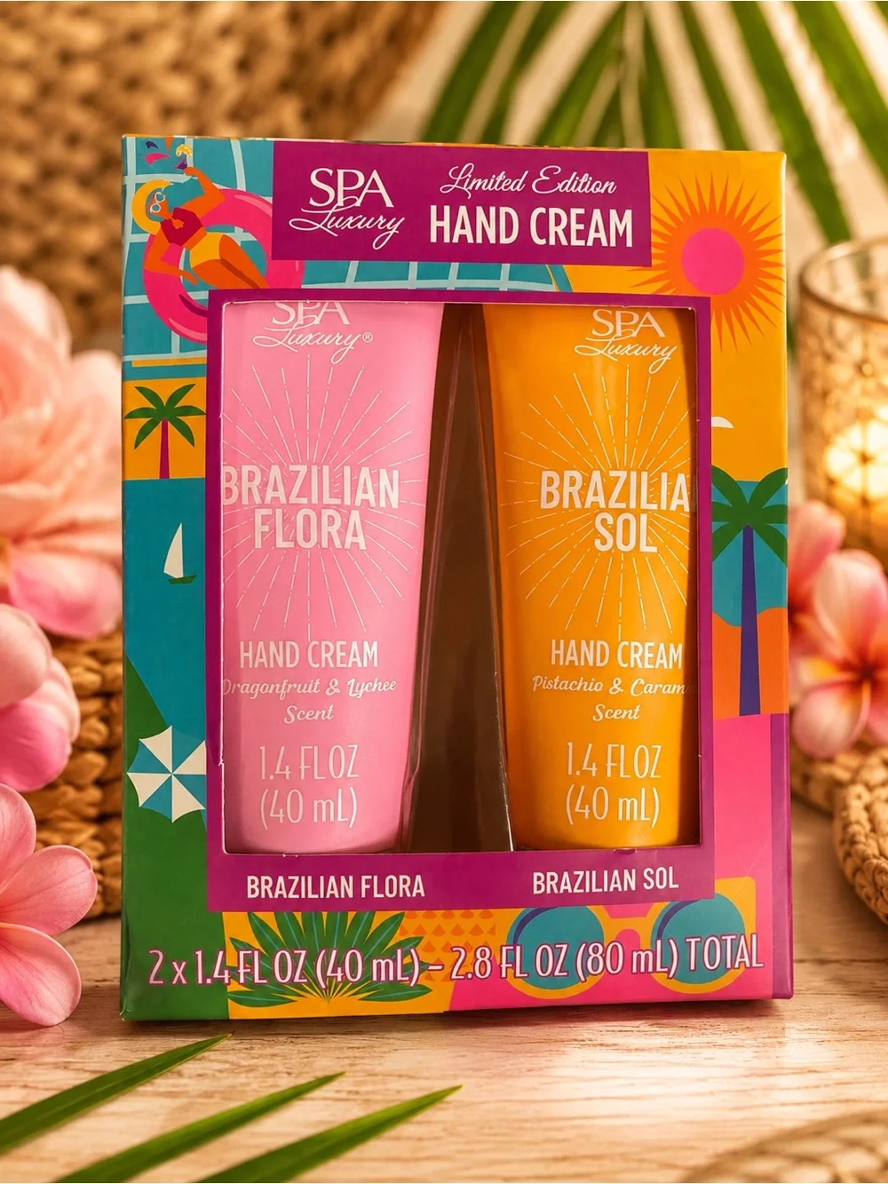 Brazilian Flora & Brazilian Sol Hand Cream Set - Pink & Orange